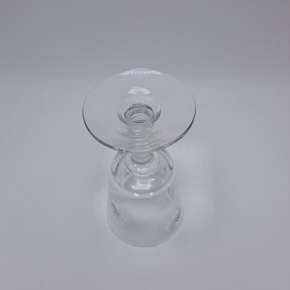 Vintage Cut Glass Goblet With Starburst Design - Picture 6 of 7